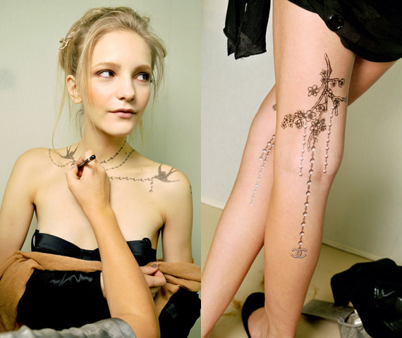  show featured the models rocking some temporary skin art tattoos.